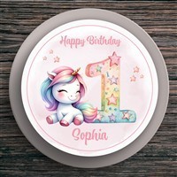Tortenaufleger Geburtstag Einhorn #5 Name & Zahl (20cm) Fondant Papier