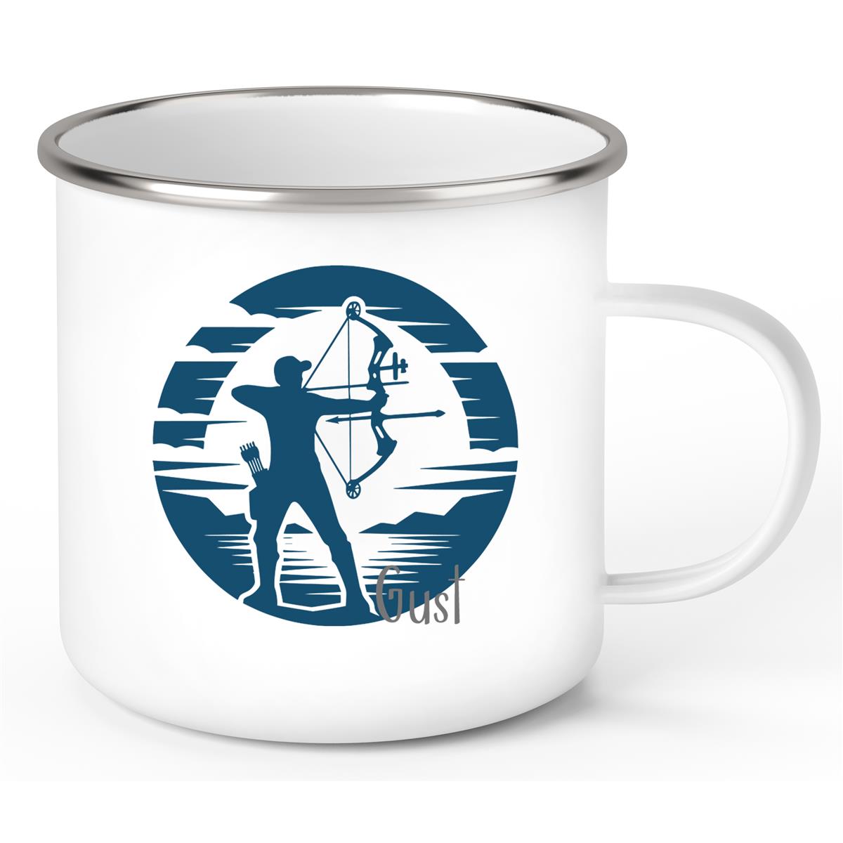 Tasse Bogenschütze 3 Wunschname Emaille personalisiert