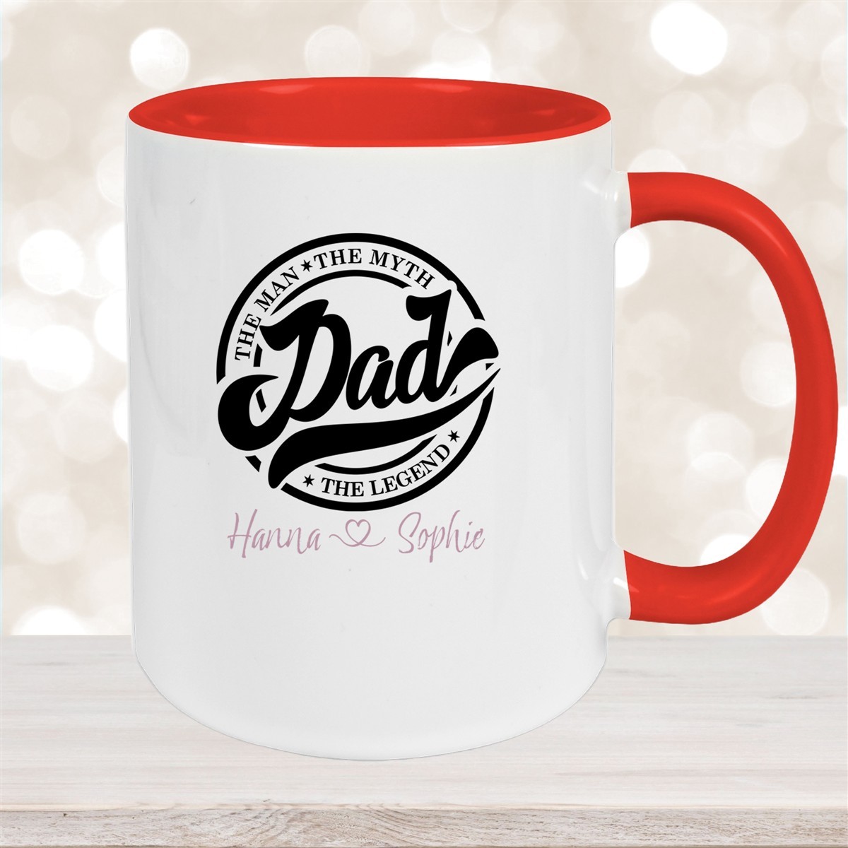 Tasse Vatertag #8 Papa, "The Legend" Wunschnamen Keramik Personalisiert versch. Farben