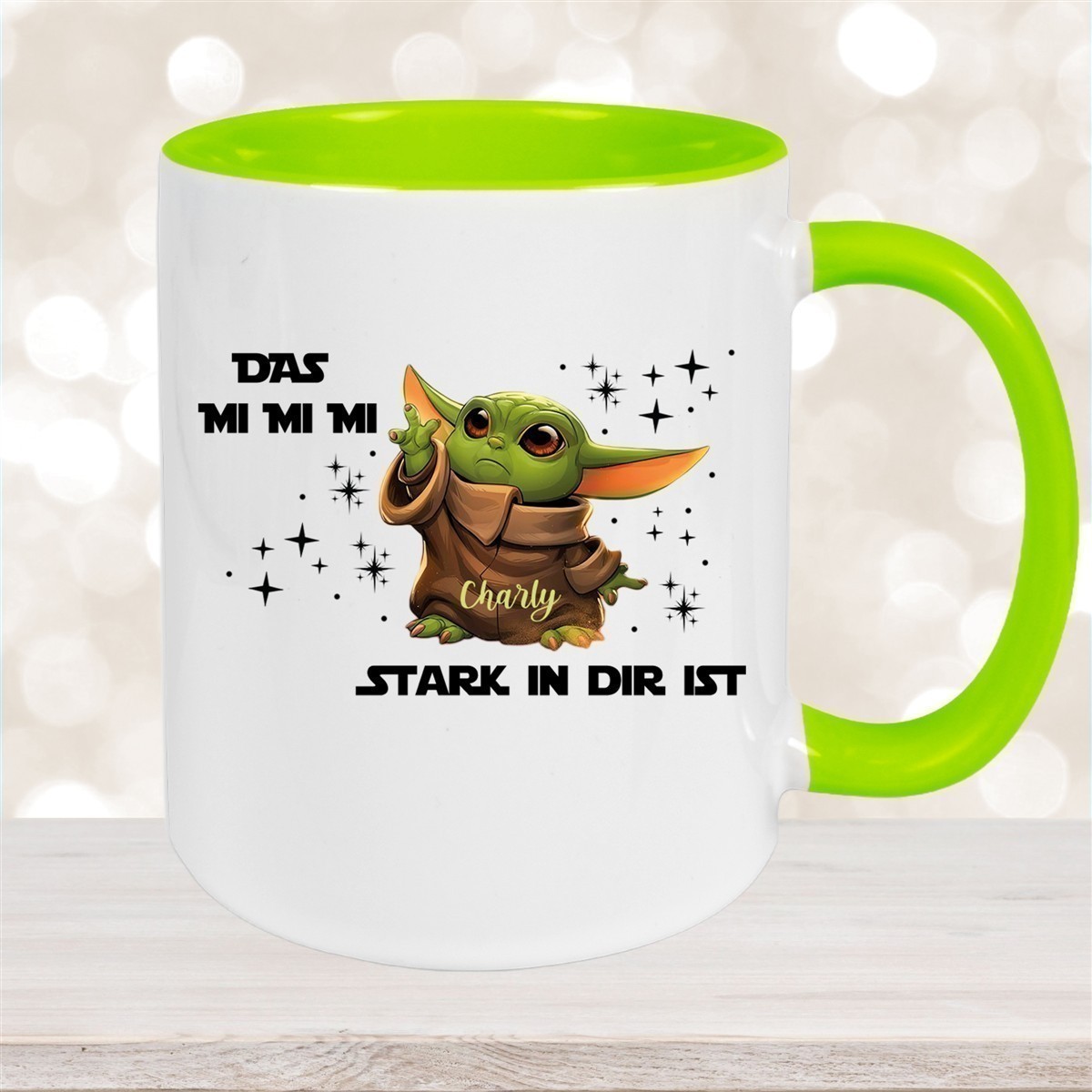 Tasse Wunschname Baby-Yoda #1 Keramik Kinderbecher personalisiert versch. Farben