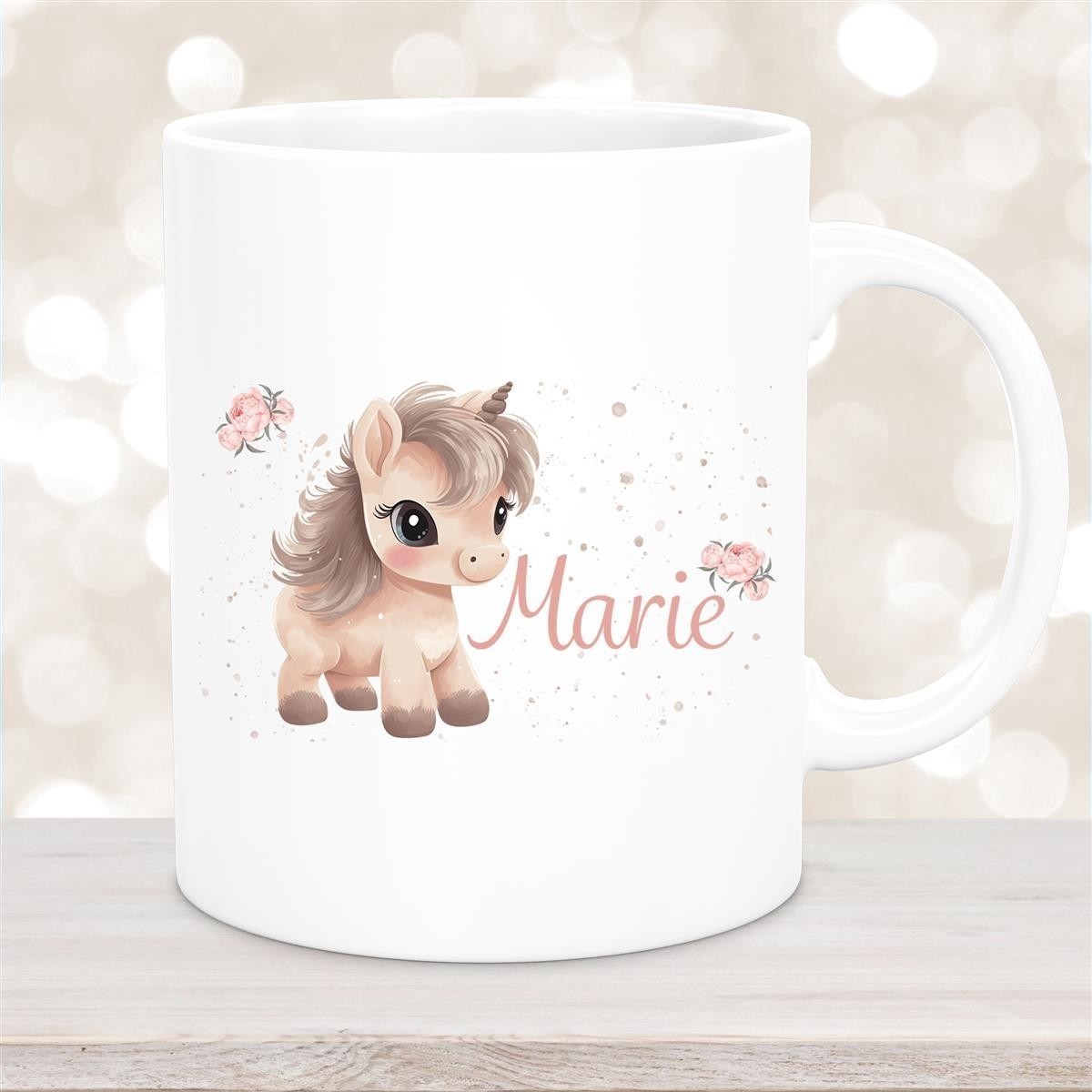 Tasse Einhorn #8 Wunschname Keramik Kinderbecher personalisiert Weiß Tasse Einhorn #8 Wunschname Keramik Kinderbecher personalisiert Weiß