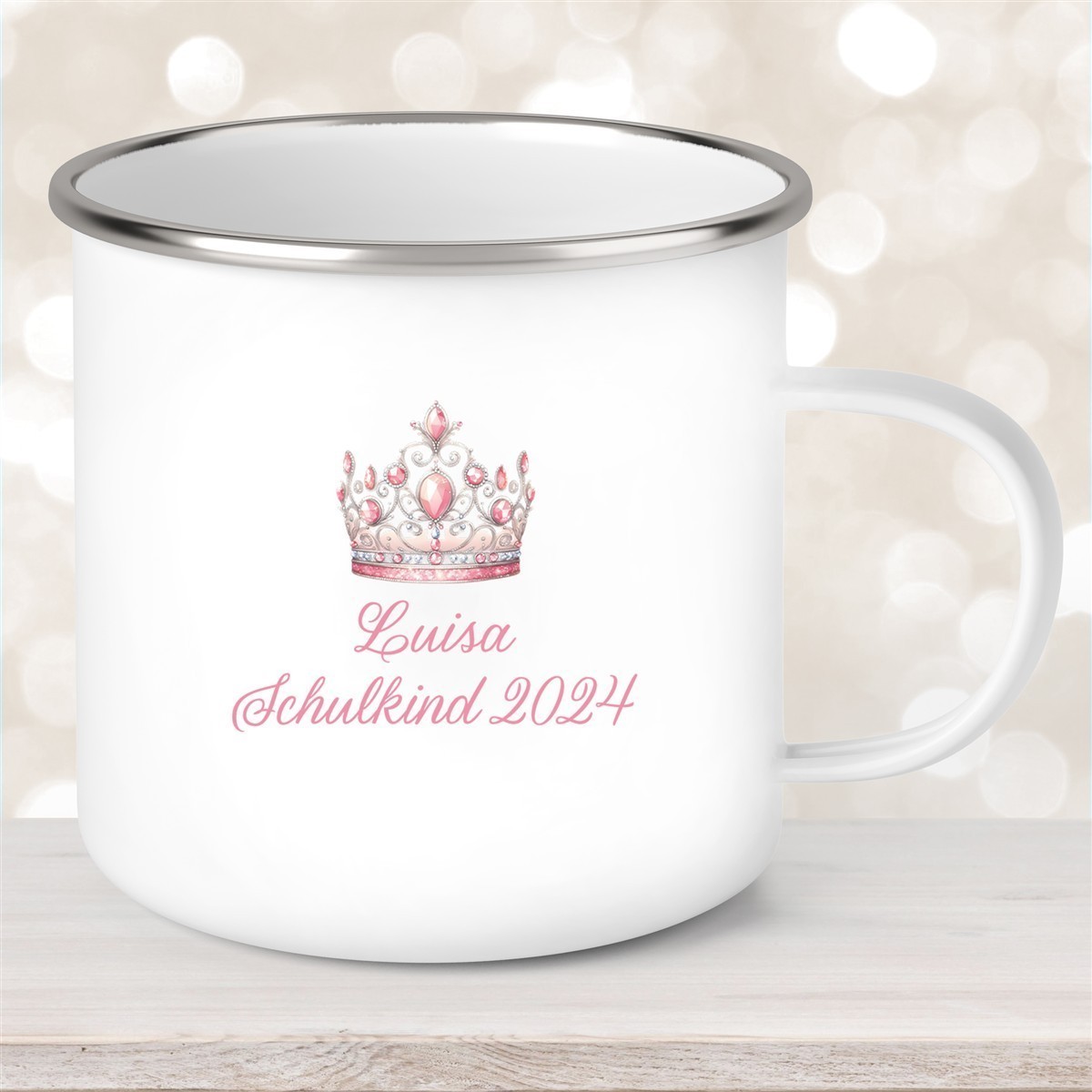 Tasse Schulkind #15 Wunschname Prinzessin#1 Emaille Kinderbecher Personalisiert Tasse Schulkind #15 Wunschname Prinzessin#1 Emaille Kinderbecher Personalisiert