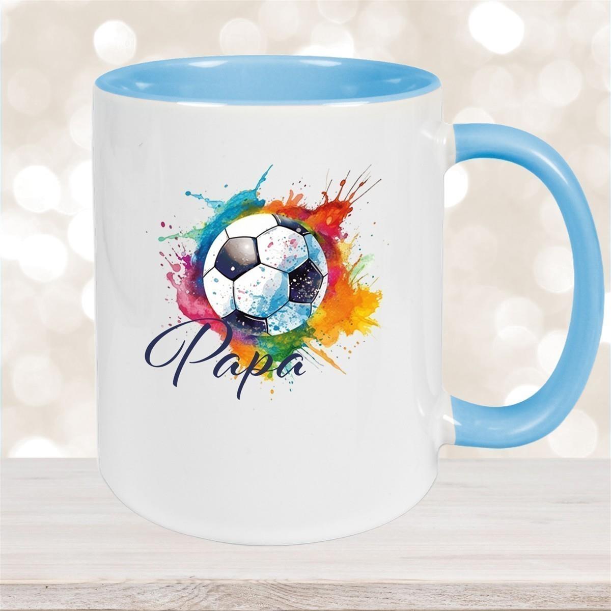 Tasse Wunschname Fußball 20 Personalisiert Keramik Kinderbecher versch. Farben