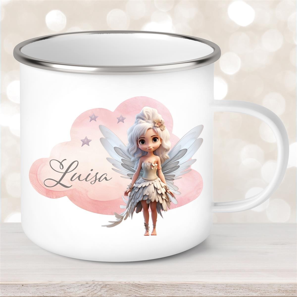 Tasse Fee #1 Wunschname Emaille Kinderbecher personalisiert Tasse Fee #1 Wunschname Emaille Kinderbecher personalisiert