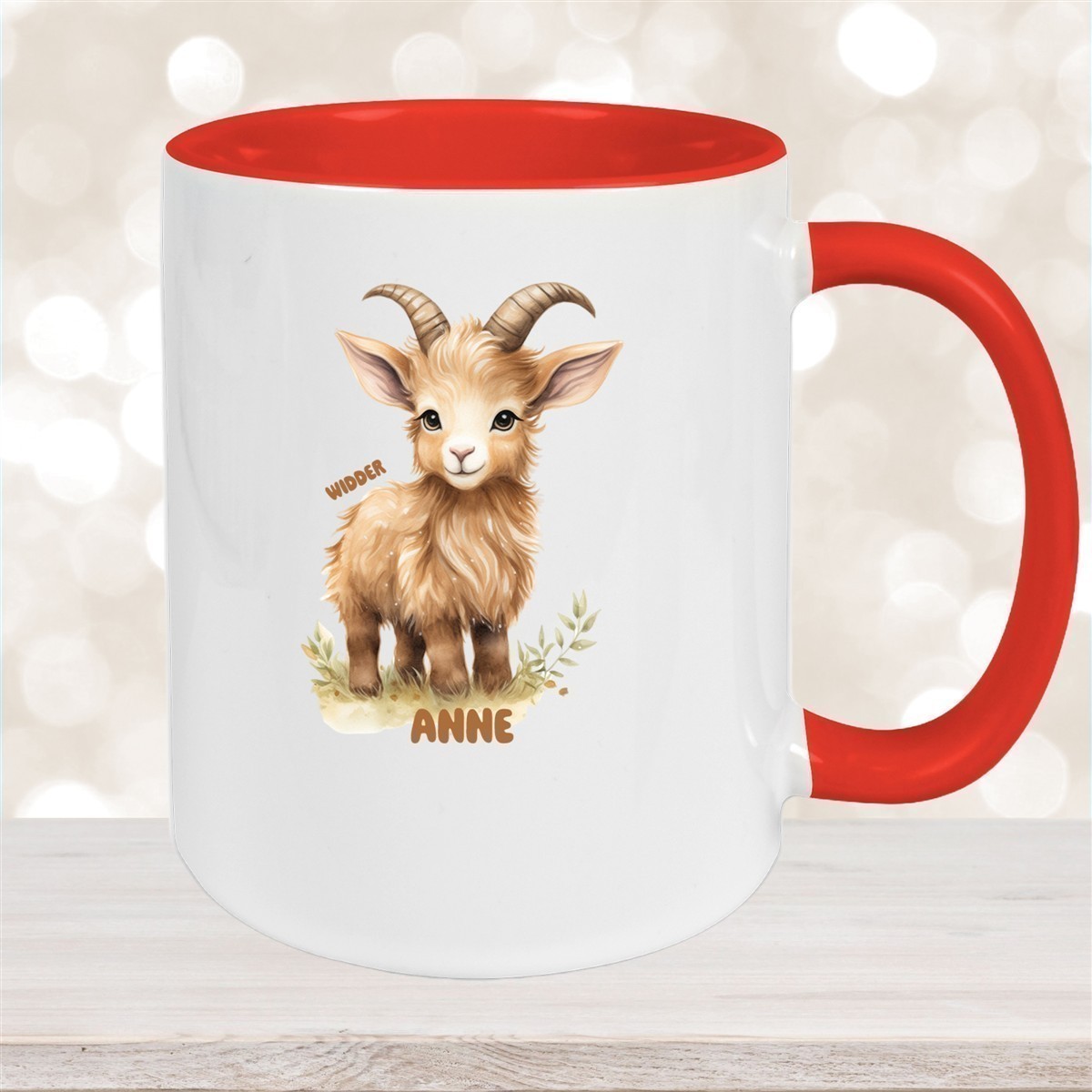 Tasse Sternzeichen Kinder Widder #1 Wunschname Keramik Kinderbecher personalisiert versch. Farben