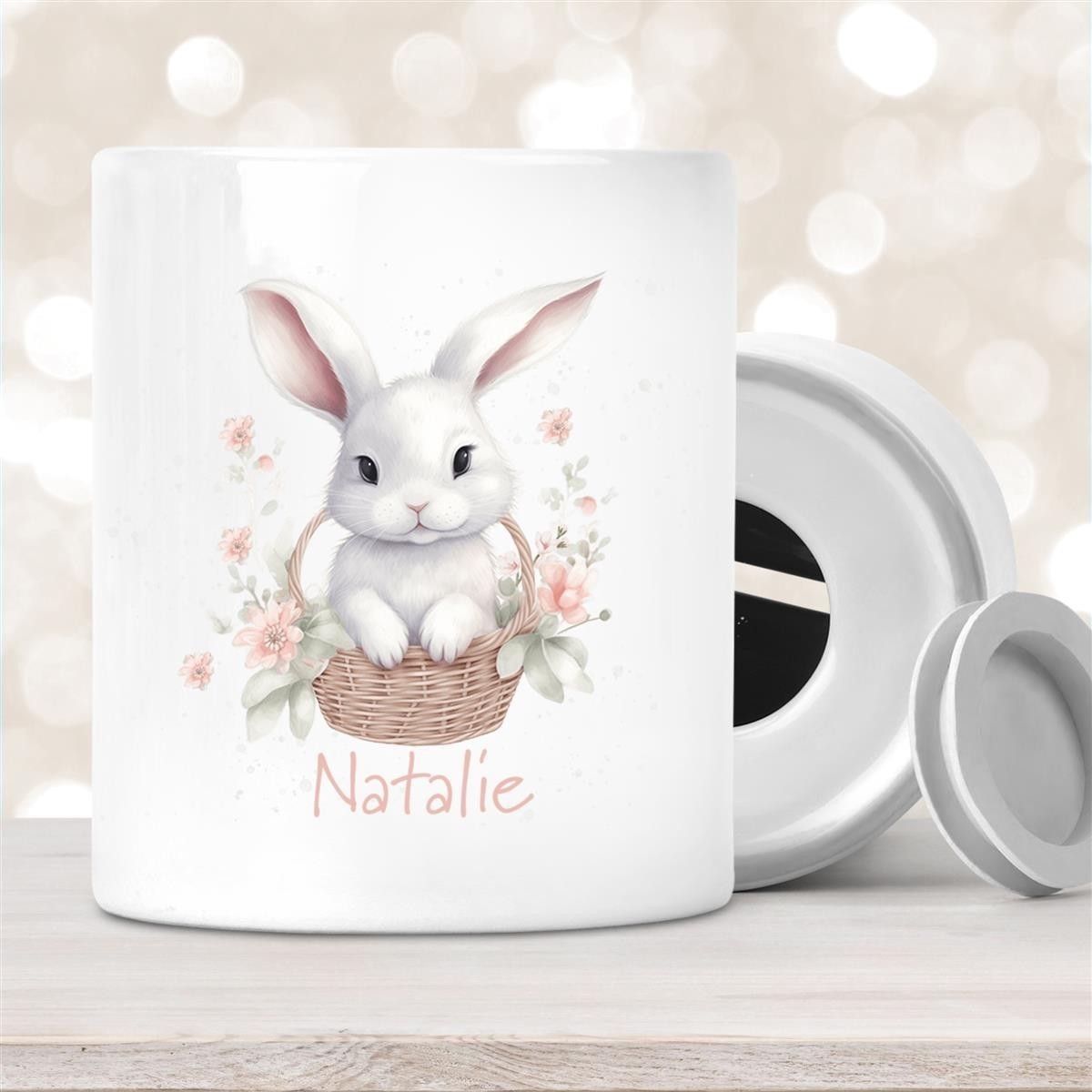 Spardose Ostern - Hase #1 mit Wunschname personalisiert Spardose Ostern - Hase #1 mit Wunschname personalisiert