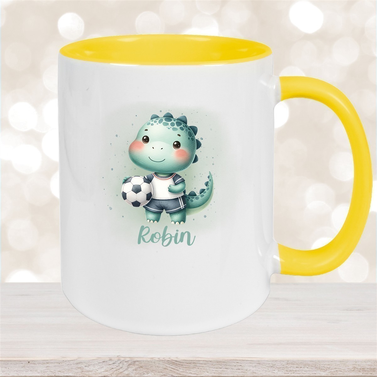 Tasse Wunschname Fußball #15 Personalisiert Keramik Kinderbecher versch. Farben