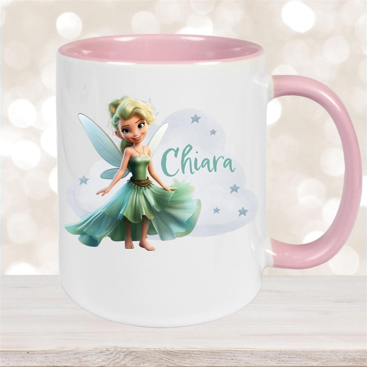 Tasse Fee 5 Wunschname Keramik Kinderbecher personalisiert versch. Farben