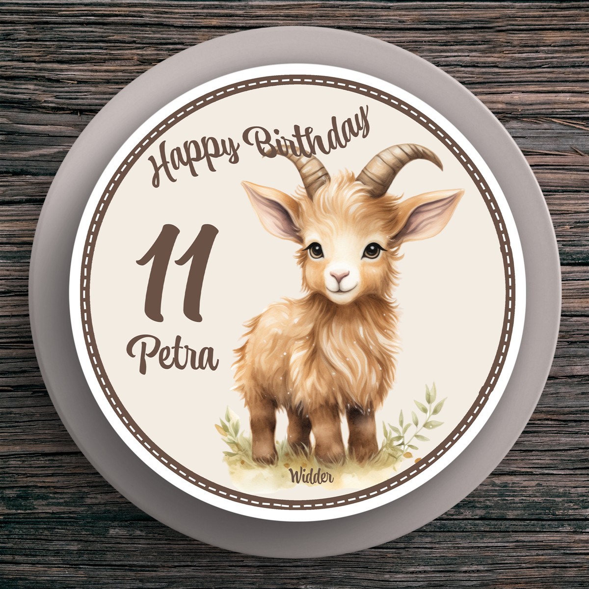 Tortenaufleger Geburtstag Sternzeichen Widder #1 Name & Zahl (20cm) Fondant Papier