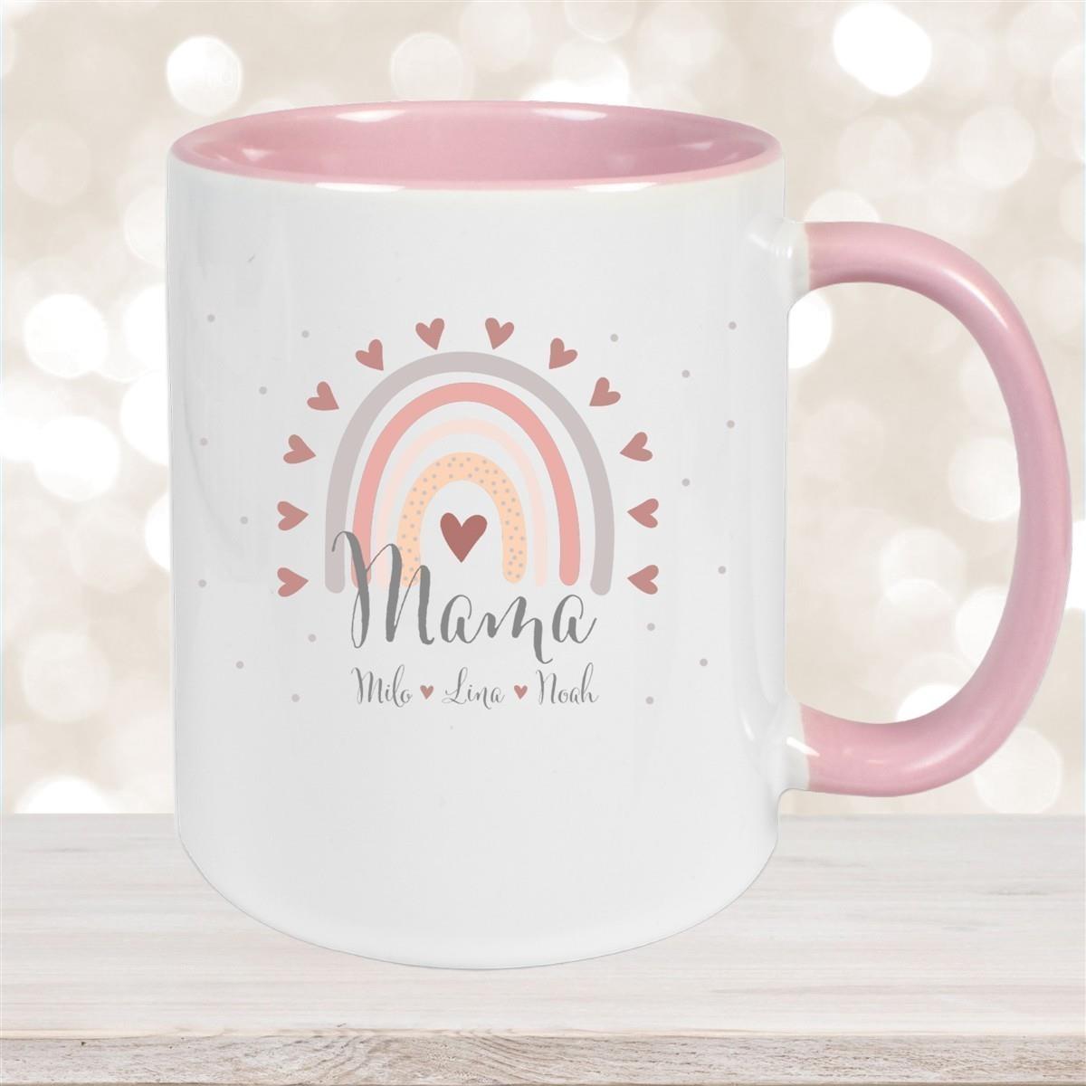 Tasse Muttertag 9 Wunschnamen Keramik Personalisiert versch. Farben