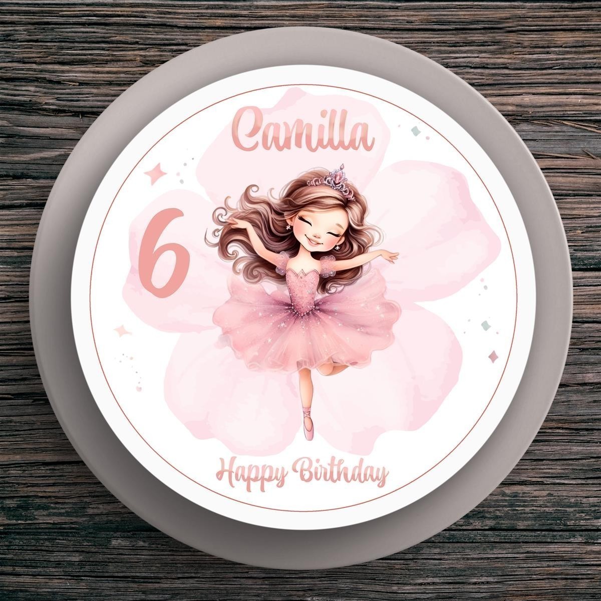 Tortenaufleger Geburtstag Ballerina #2 Name & Zahl (20cm) Tortenaufleger Geburtstag Ballerina #2 Name & Zahl (20cm)