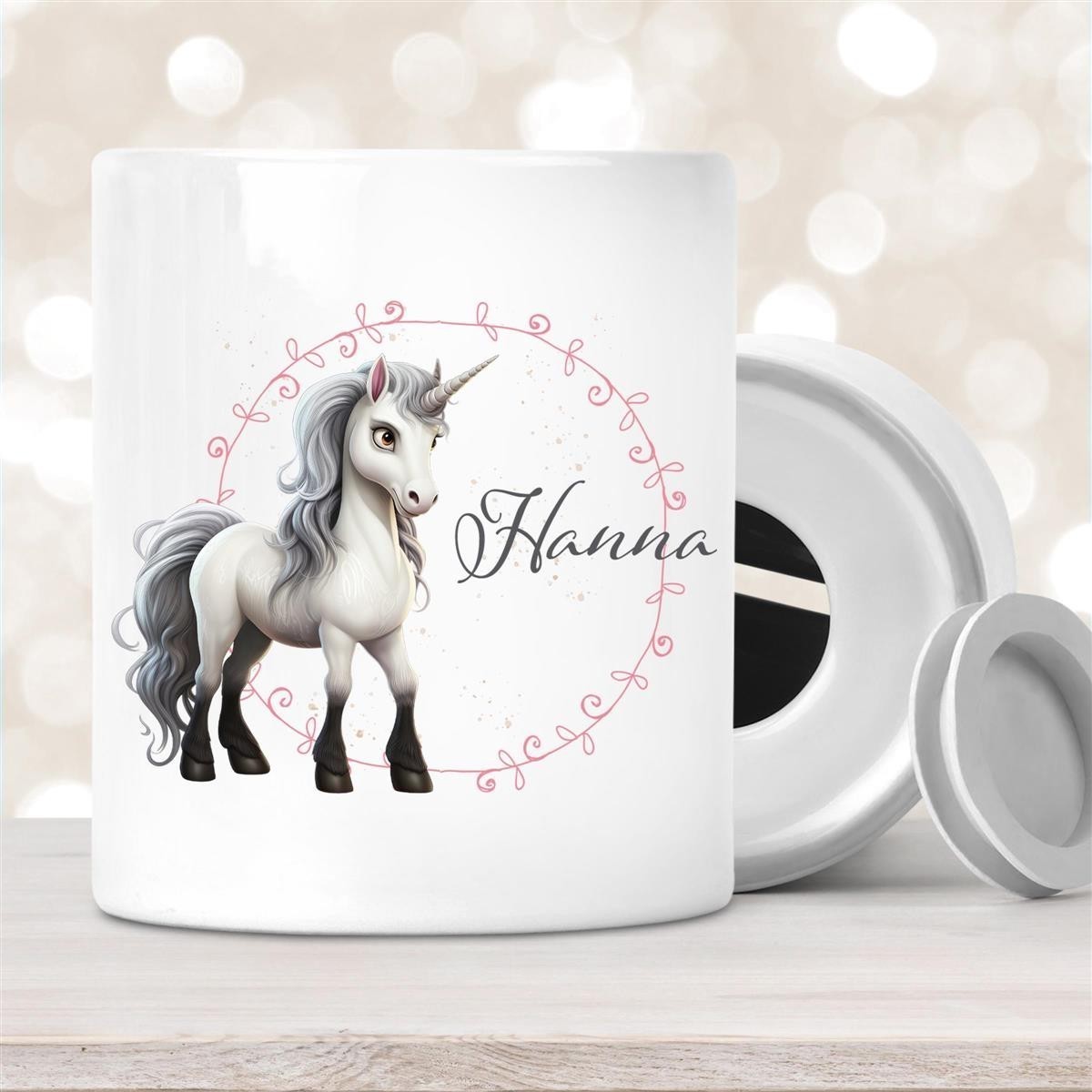 Spardose mit Wunschname Einhorn #6 personalisiert Spardose mit Wunschname Einhorn #6 personalisiert