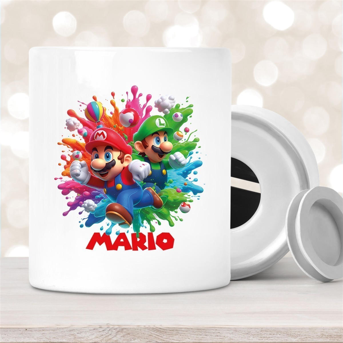 Spardose Super Mario #1 Wunschname personalisiert Spardose Super Mario #1 Wunschname personalisiert