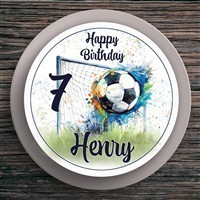 Tortenaufleger Geburtstag Fußball #9 Personalisiert Name & Zahl (20cm) Fondant Papier