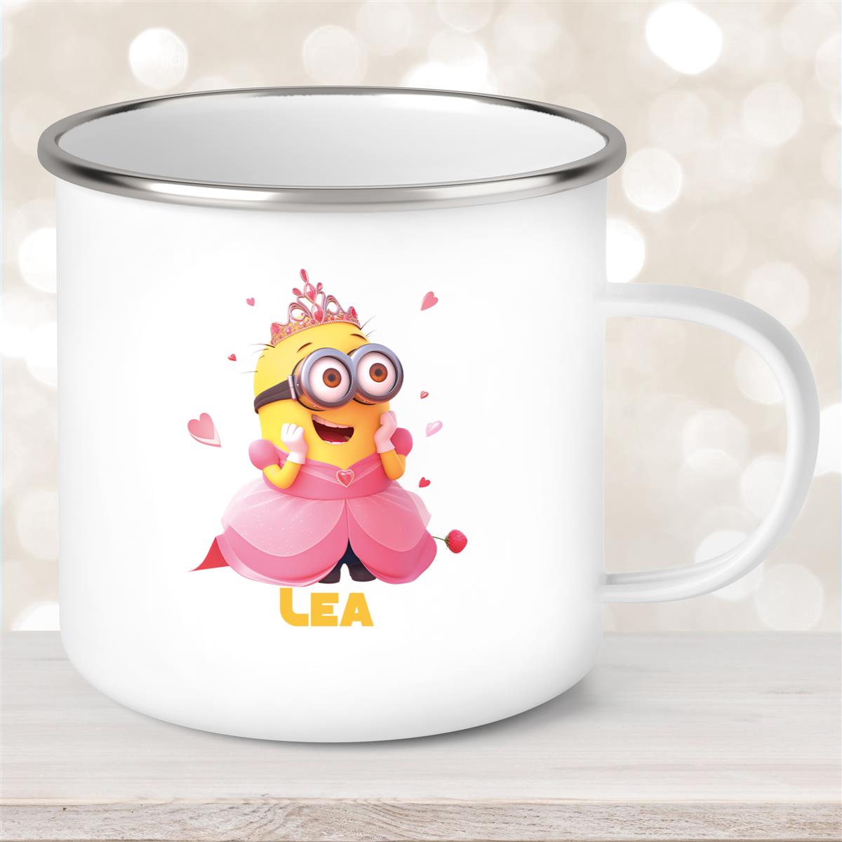 Tasse Minions Kinder Minion #7 Prinzessin Wunschname Emaille Kinderbecher personalisiert