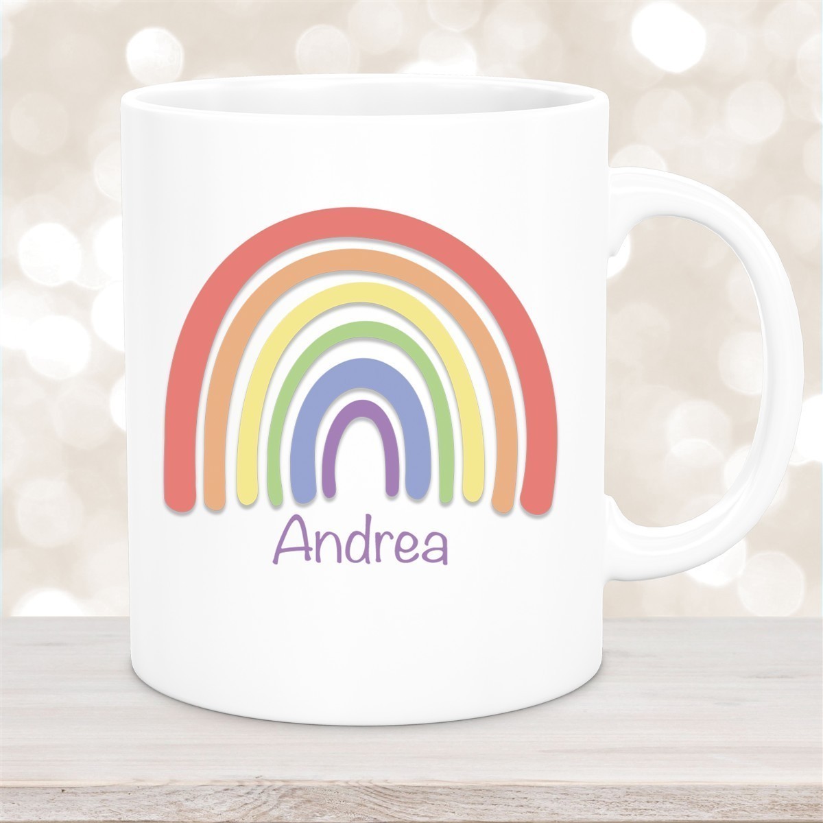 Tasse Wunschname Regenbogen #1 Keramik Kinderbecher versch. Farben