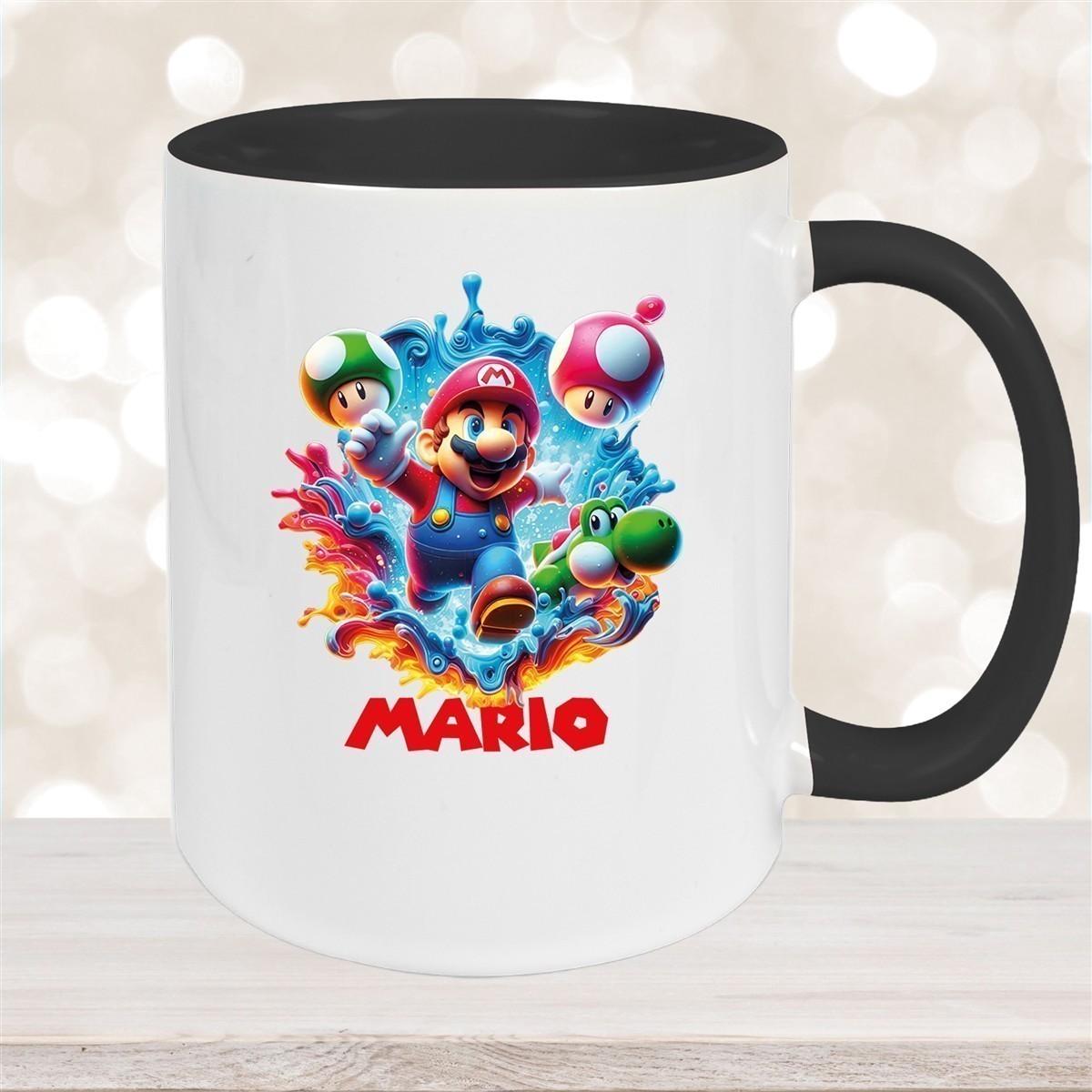 Tasse Wunschname Super-Mario #8 Keramik Kinderbecher personalisiert versch. Farben