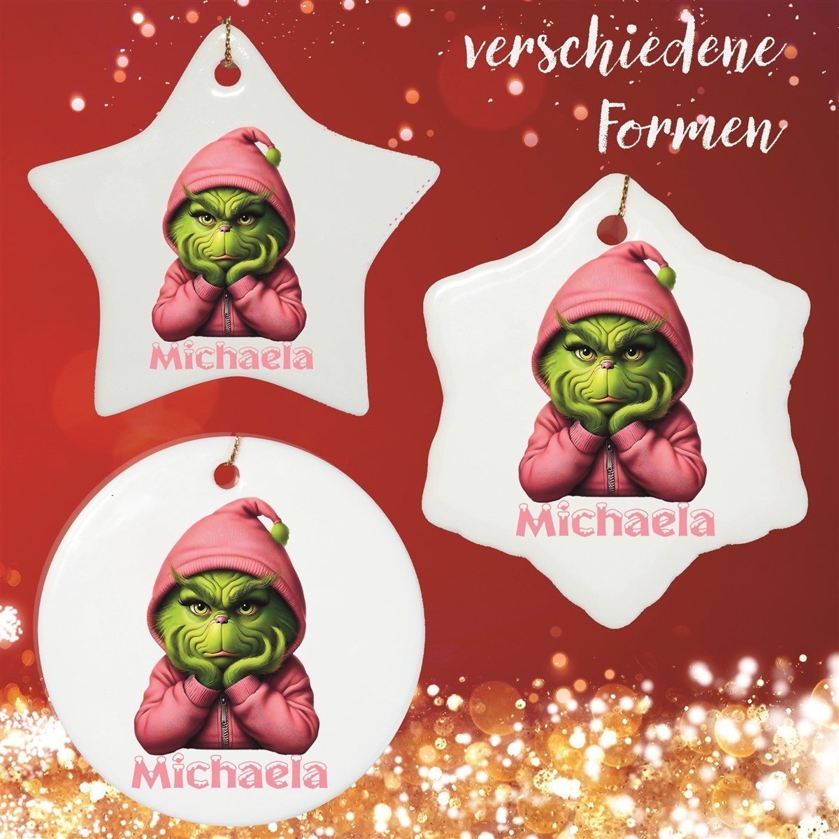 Christbaumanhänger Weihnachten Grinch #10 Ornament Christbaumschmuck Rund Christbaumanhänger Weihnachten Grinch #10 Ornament Christbaumschmuck Rund