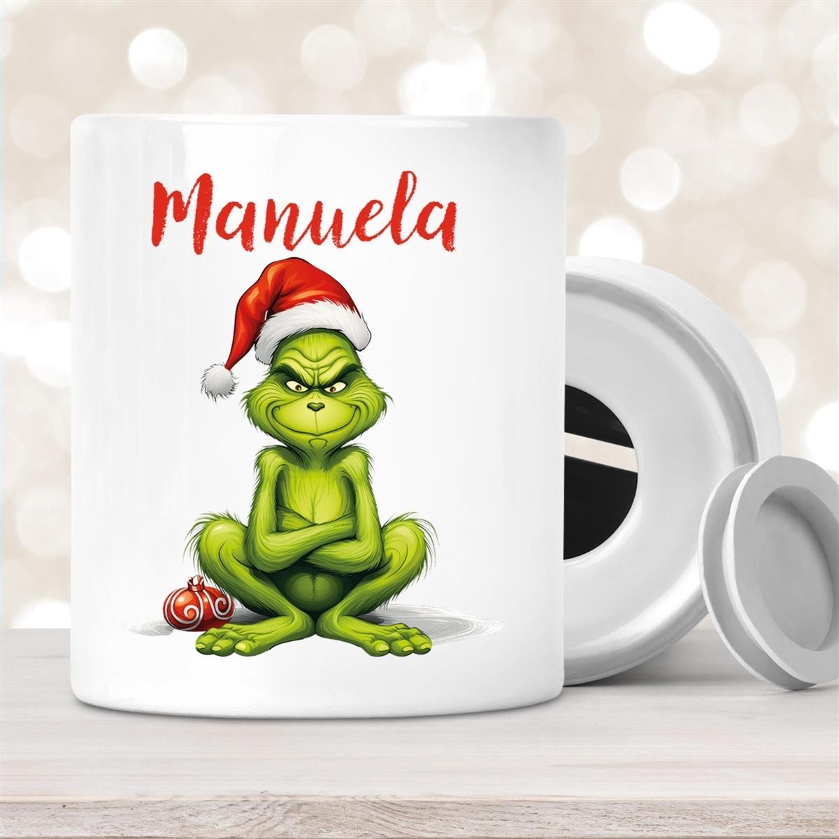 Spardose mit Wunschname Weihnachten Grinch #4 personalisiert