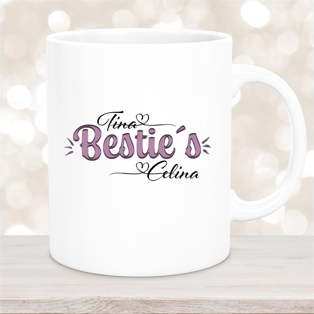 Tasse Wunschname Lieblings-Bestie 1 personalisiert Keramik Becher versch. Farben