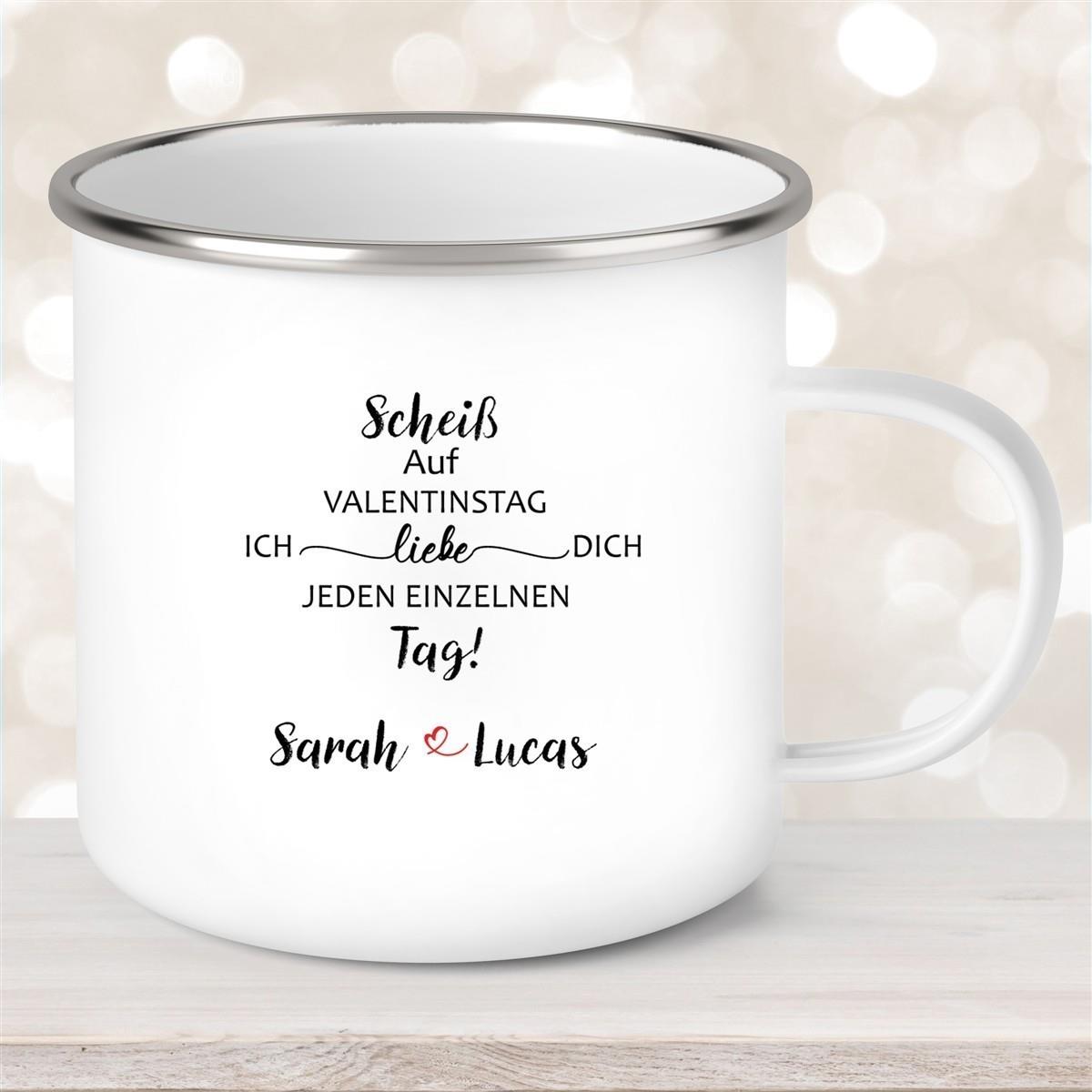 Tasse Spruch Valentinstag 23 Wunschnamen Emaille personalisiert