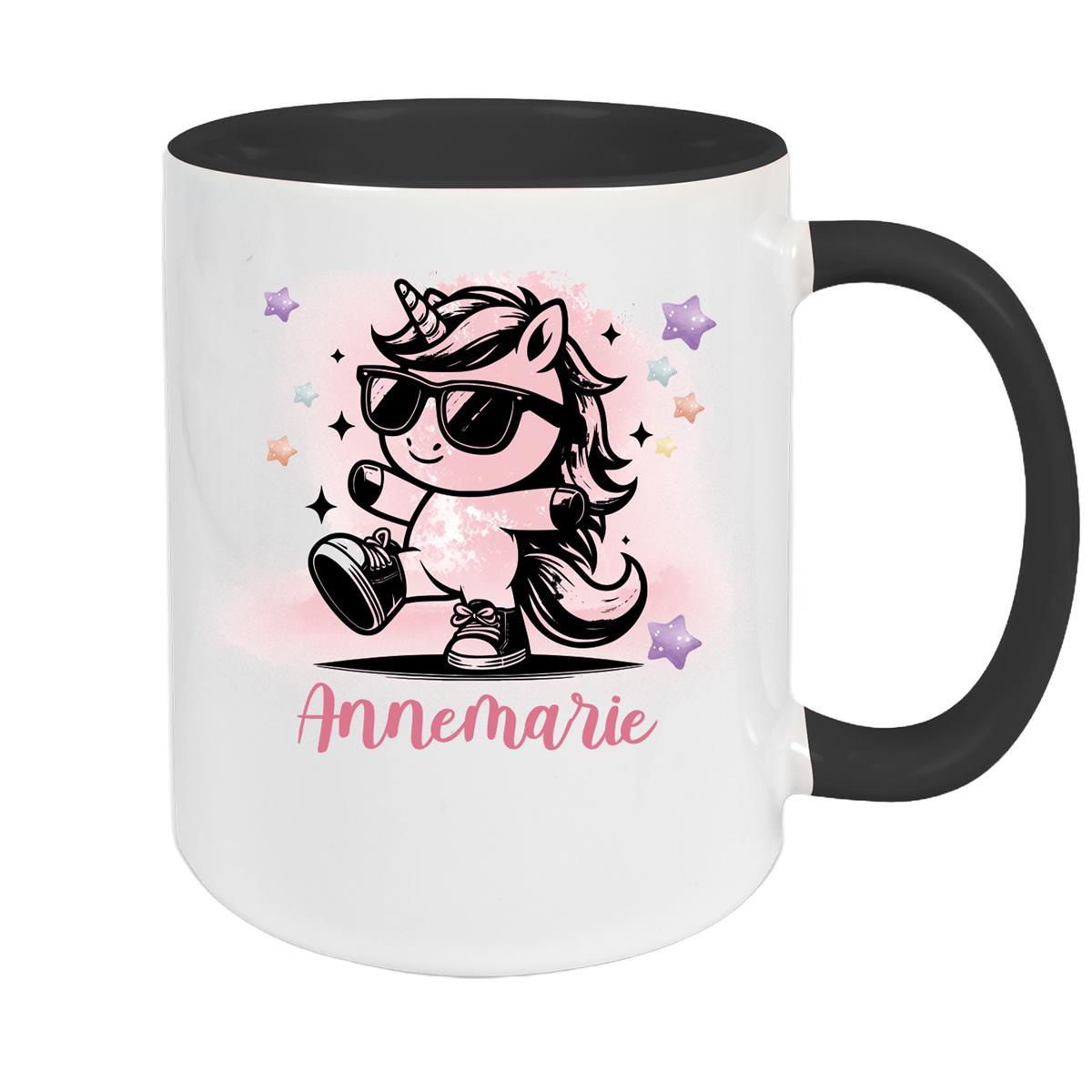 Tasse Wunschname Einhorn 11 Keramik Kinderbecher personalisiert versch. Farben