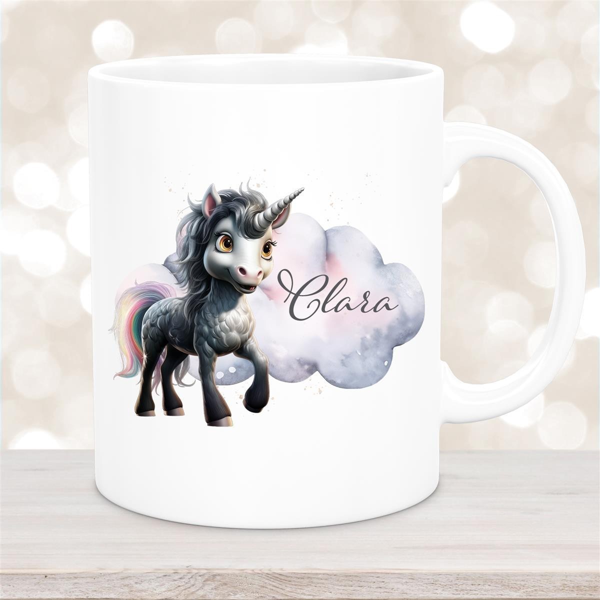 Tasse Einhorn #7 Wunschname Keramik Kinderbecher personalisiert Weiß Tasse Einhorn #7 Wunschname Keramik Kinderbecher personalisiert Weiß