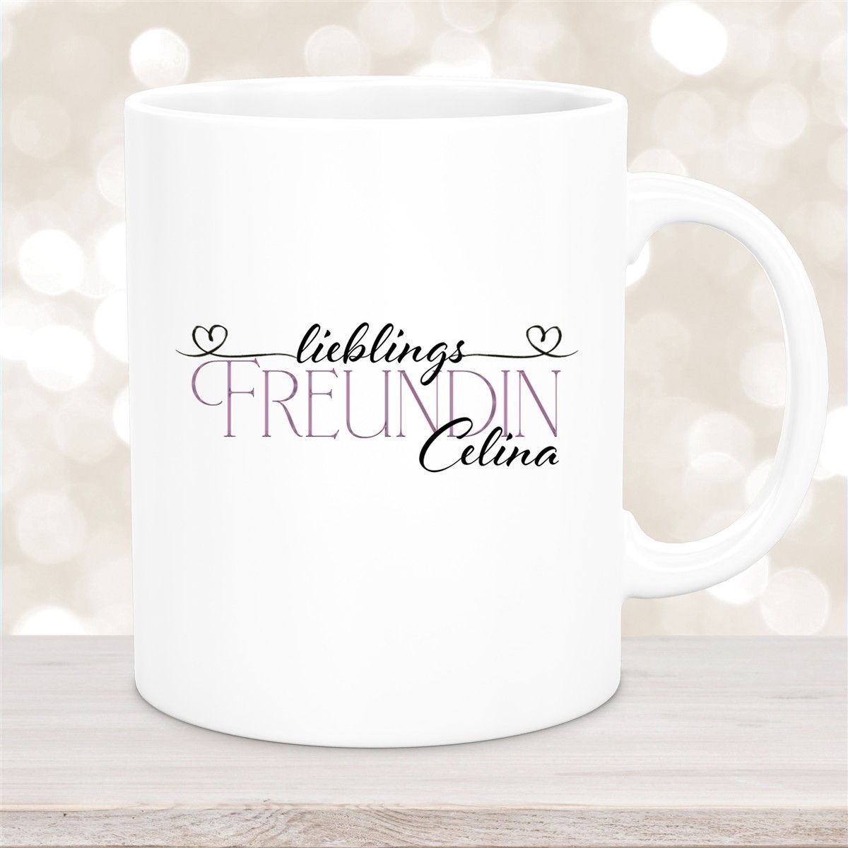 Tasse Wunschname Lieblings-Freundin #1 personalisiert Keramik Becher Weiß Tasse Wunschname Lieblings-Freundin #1 personalisiert Keramik Becher versch. Farben