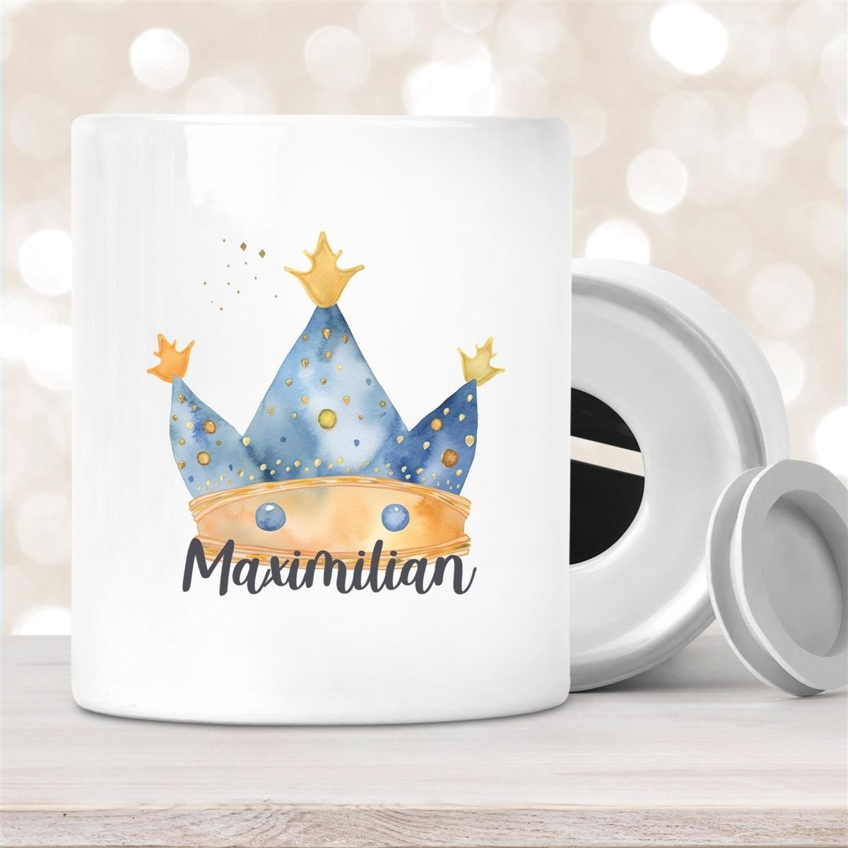 Spardose mit Wunschname Krone #3 personalisiert Spardose mit Wunschname Krone #3 personalisiert