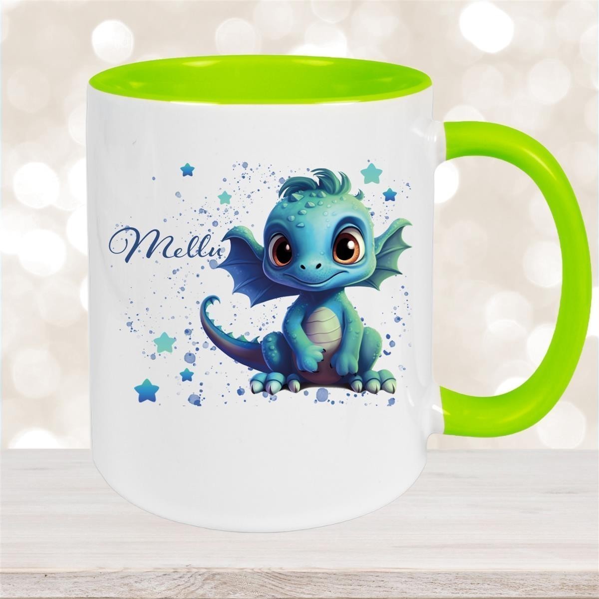 Tasse Wunschname Drache #2 Keramik Kinderbecher versch. Farben