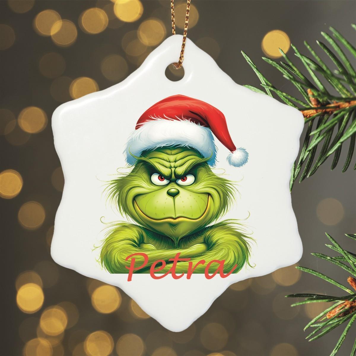 Weihnachtsanhänger personalisiert Grinch 2 Name Motiv Anhänger Keramik, Weihnachtsschmuck, Weihnachtskugel, Christbaumschmuck versch. Formen