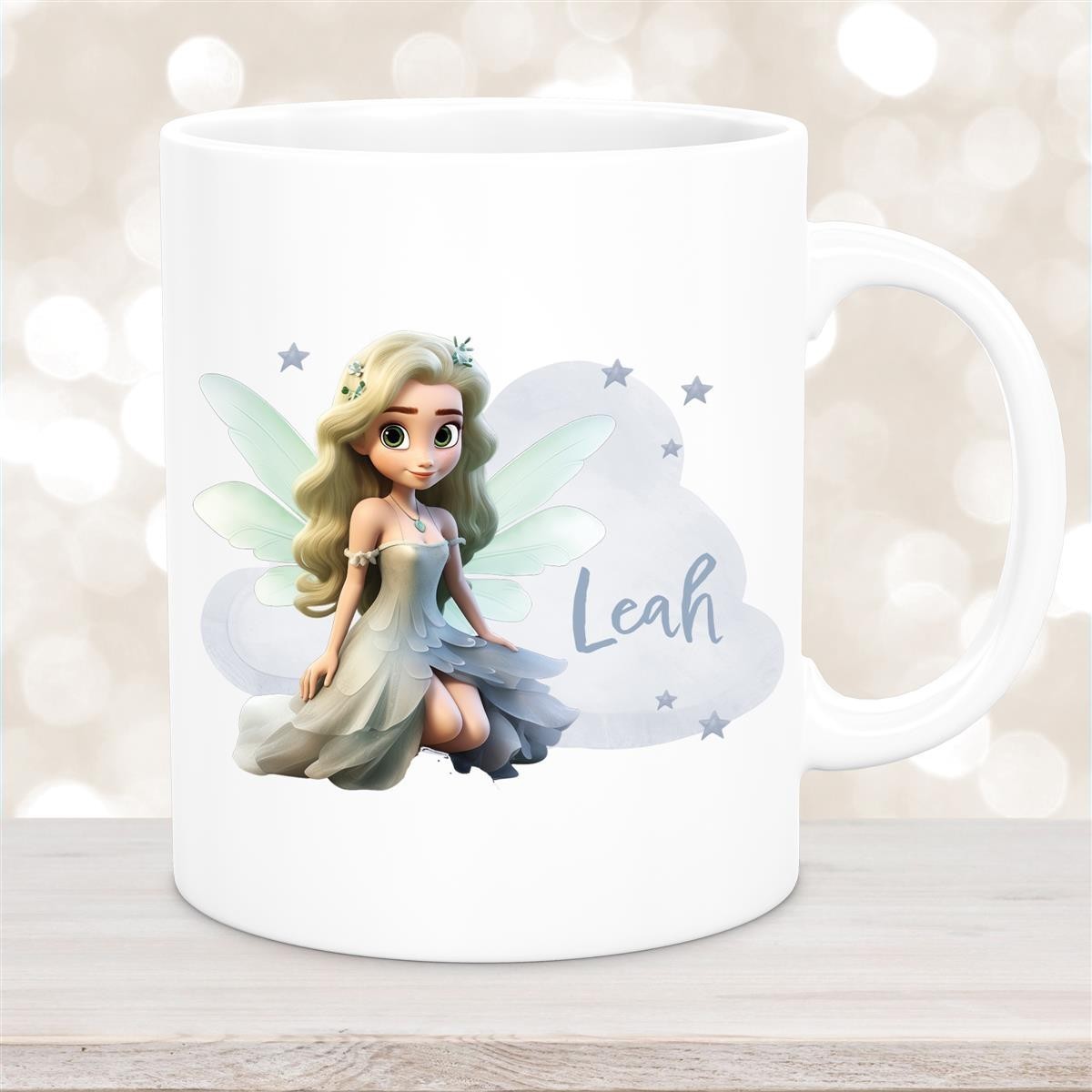 Tasse Fee #4 Wunschname Keramik Kinderbecher personalisiert Weiß
