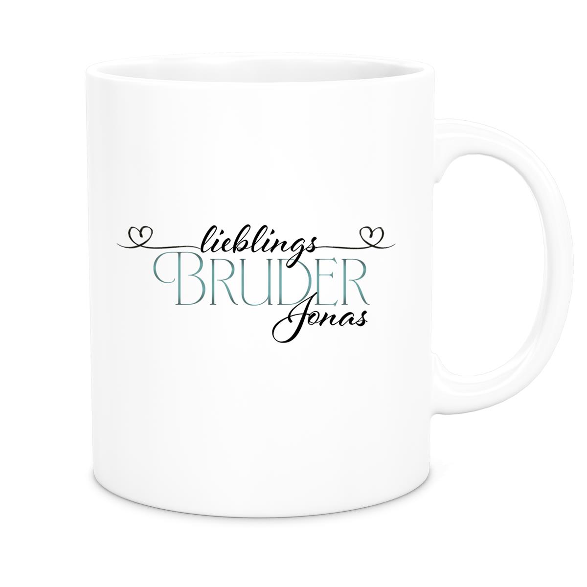 Tasse Wunschname Lieblings-Bruder 1 personalisiert Keramik Becher versch. Farben