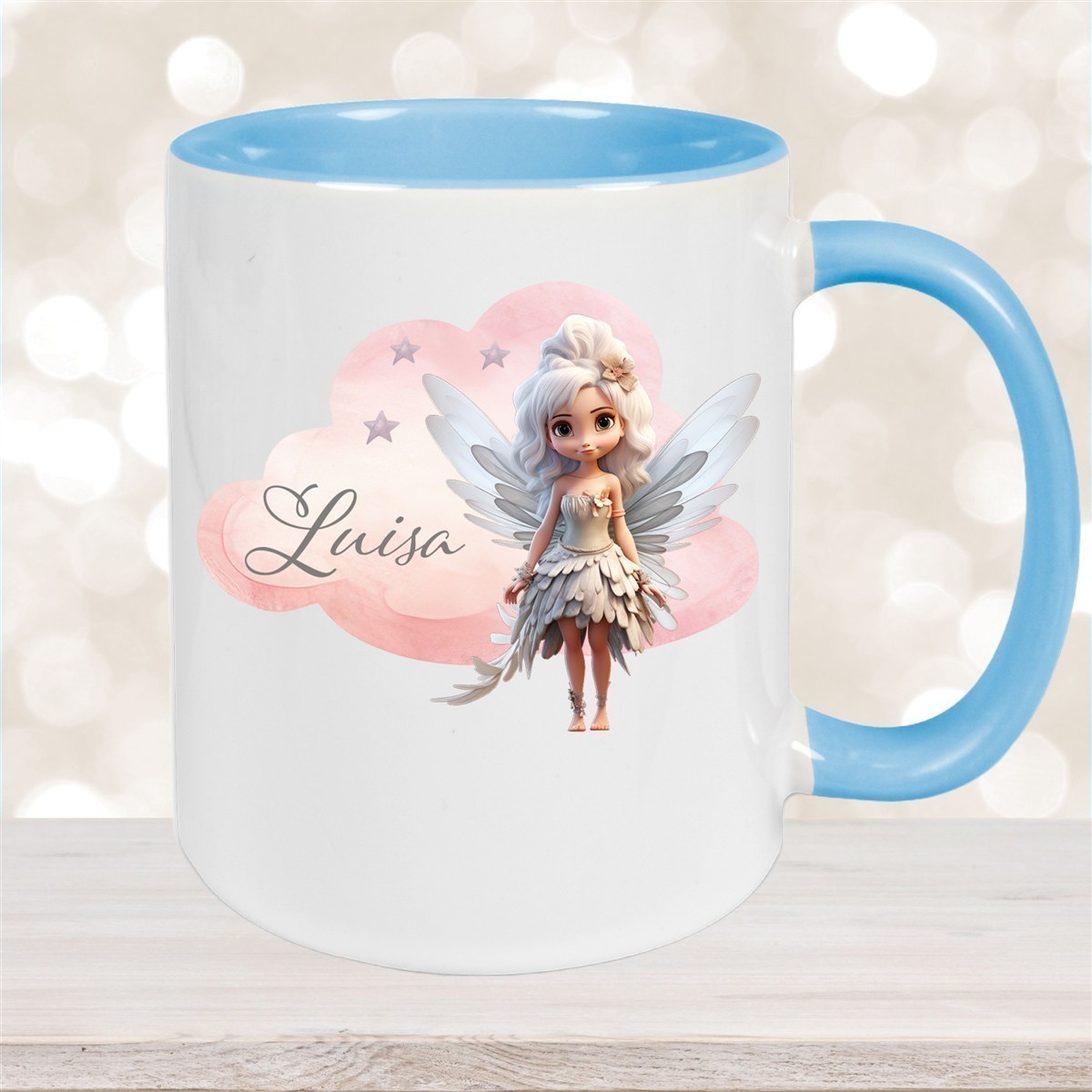 Tasse Fee #1 Wunschname Keramik Kinderbecher personalisiert versch. Farben