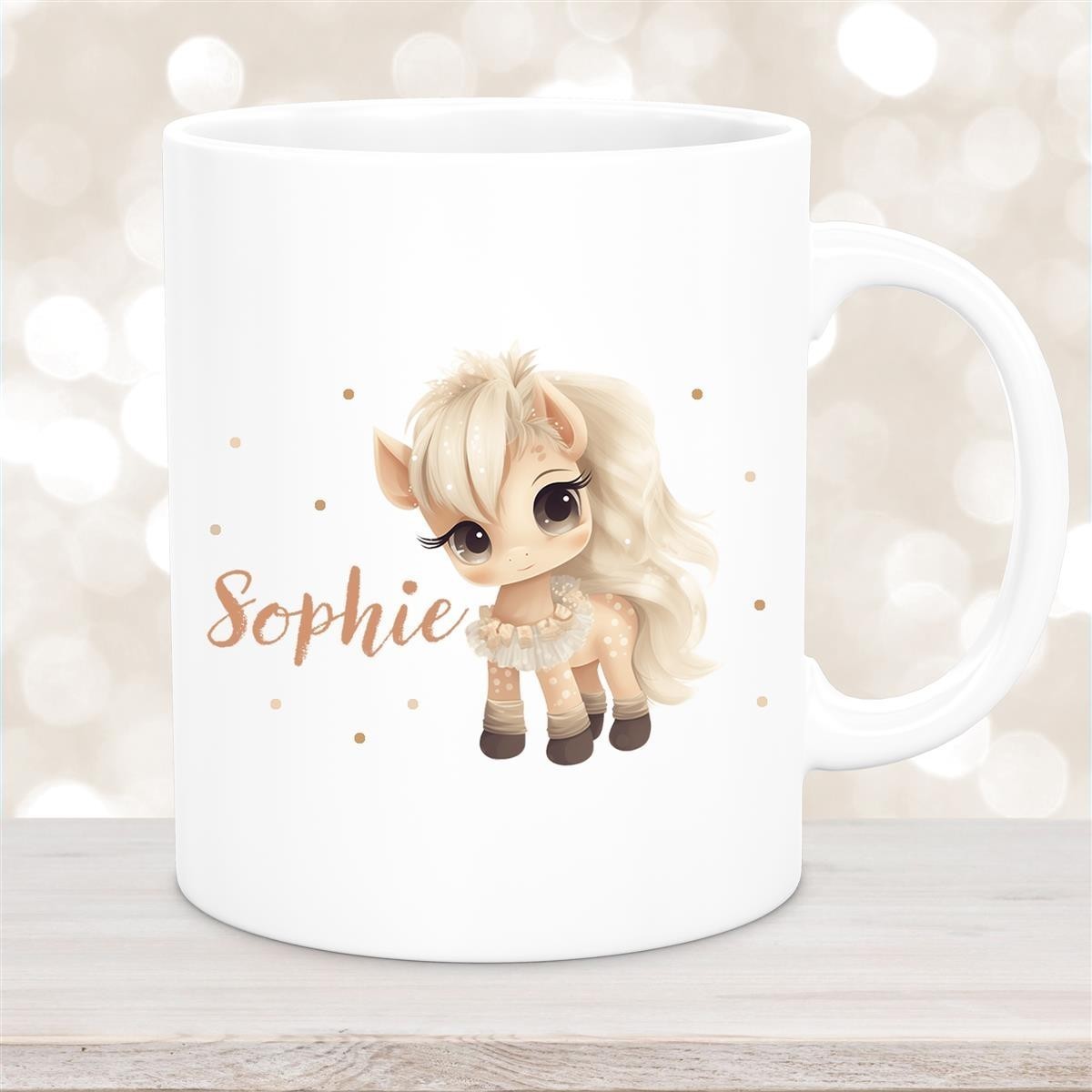 Tasse Pferd #8 Wunschname Keramik Kinderbecher personalisiert Weiß Tasse Pferd #8 Wunschname Keramik Kinderbecher personalisiert Weiß