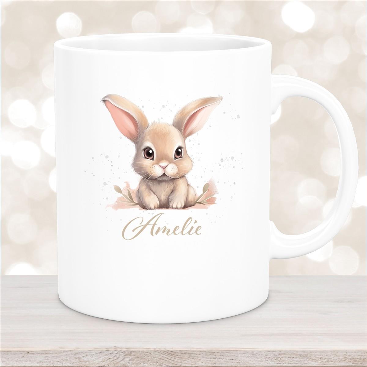 Tasse Ostern - Hase 7 Wunschnamen Keramik personalisiert versch. Farben