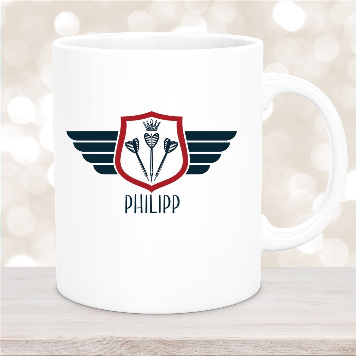 Tasse Dart #2 Wunschname Keramik Kinderbecher personalisiert versch. Farben