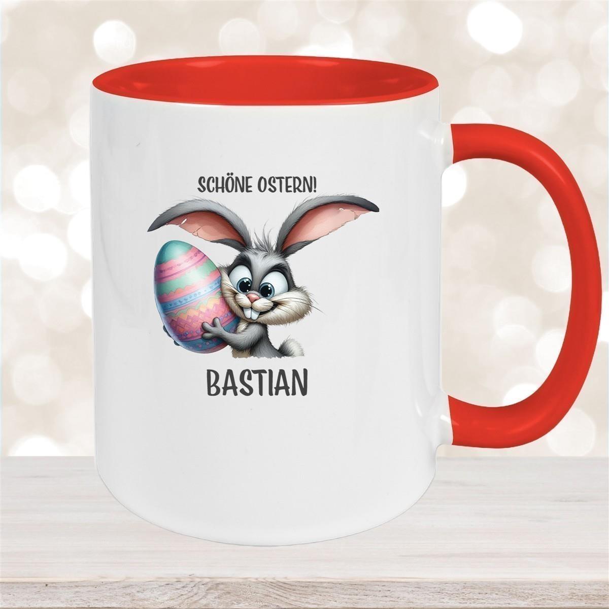 Tasse Ostern - Hase 5 Wunschnamen Keramik personalisiert versch. Farben