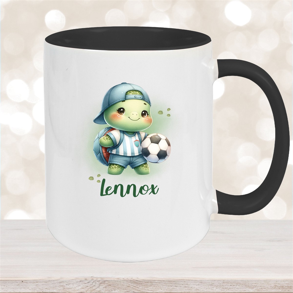 Tasse Wunschname Fußball #14 Personalisiert Keramik Kinderbecher versch. Farben