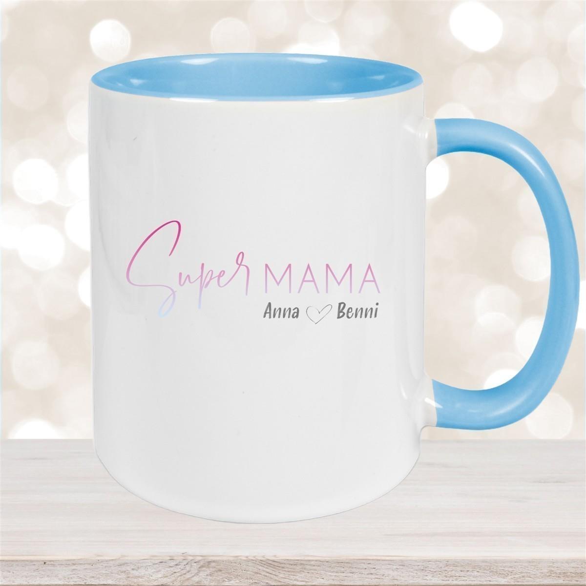 Tasse Muttertag 4 Wunschnamen Keramik Personalisiert versch. Farben