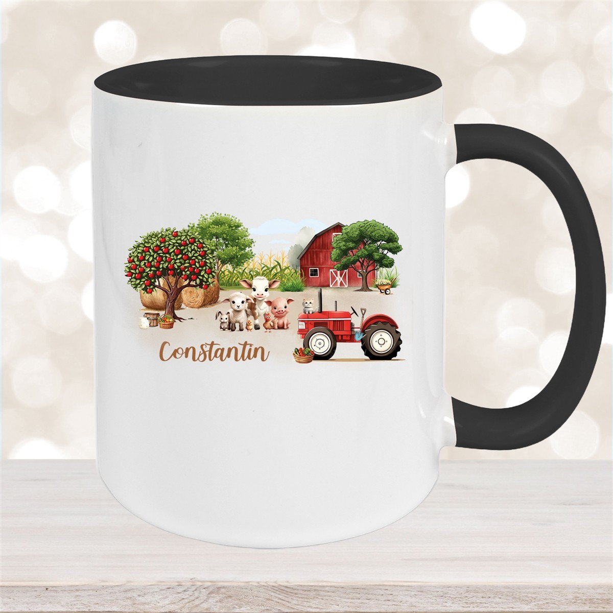 Tasse Wunschname Bauernhof #1 Keramik Kinderbecher personalisiert versch. Farben