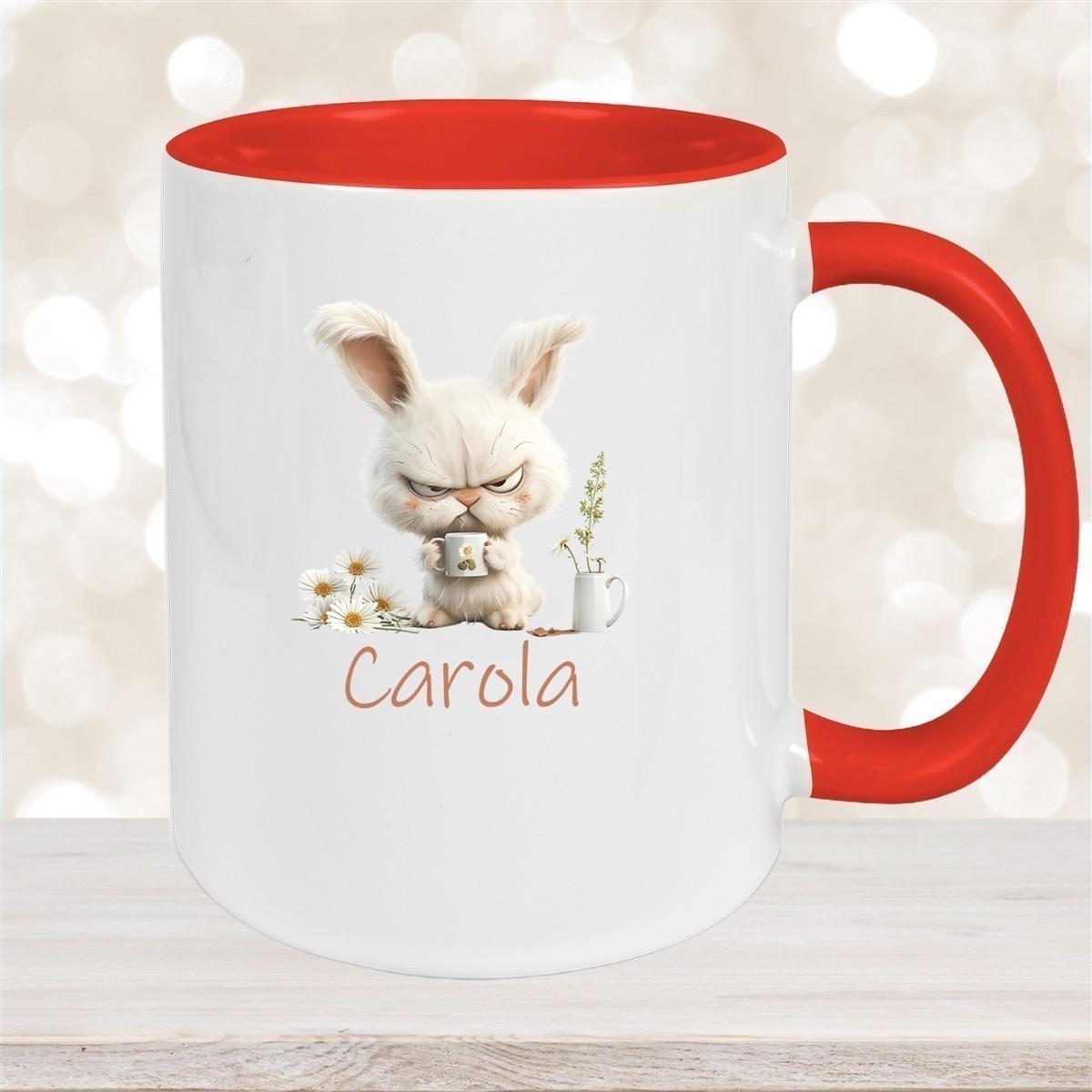 Tasse Ostern Grumpy-Bunny 1 Wunschnamen Keramik personalisiert versch. Farben