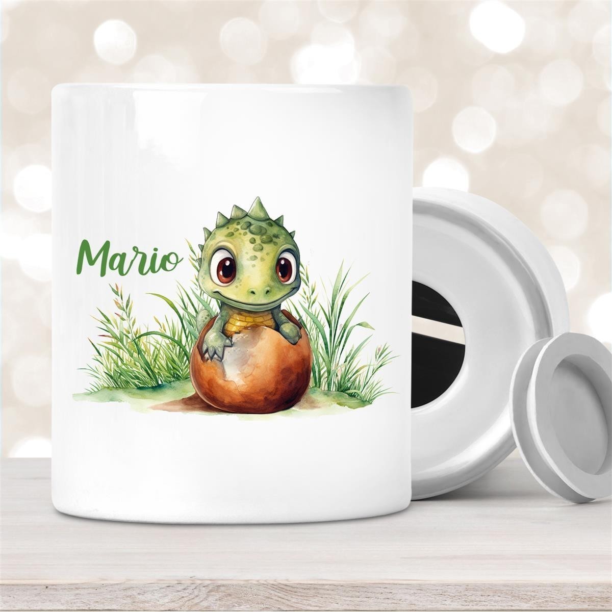 Spardose mit Wunschname Dino #7 personalisiert Spardose mit Wunschname Dino #7 personalisiert