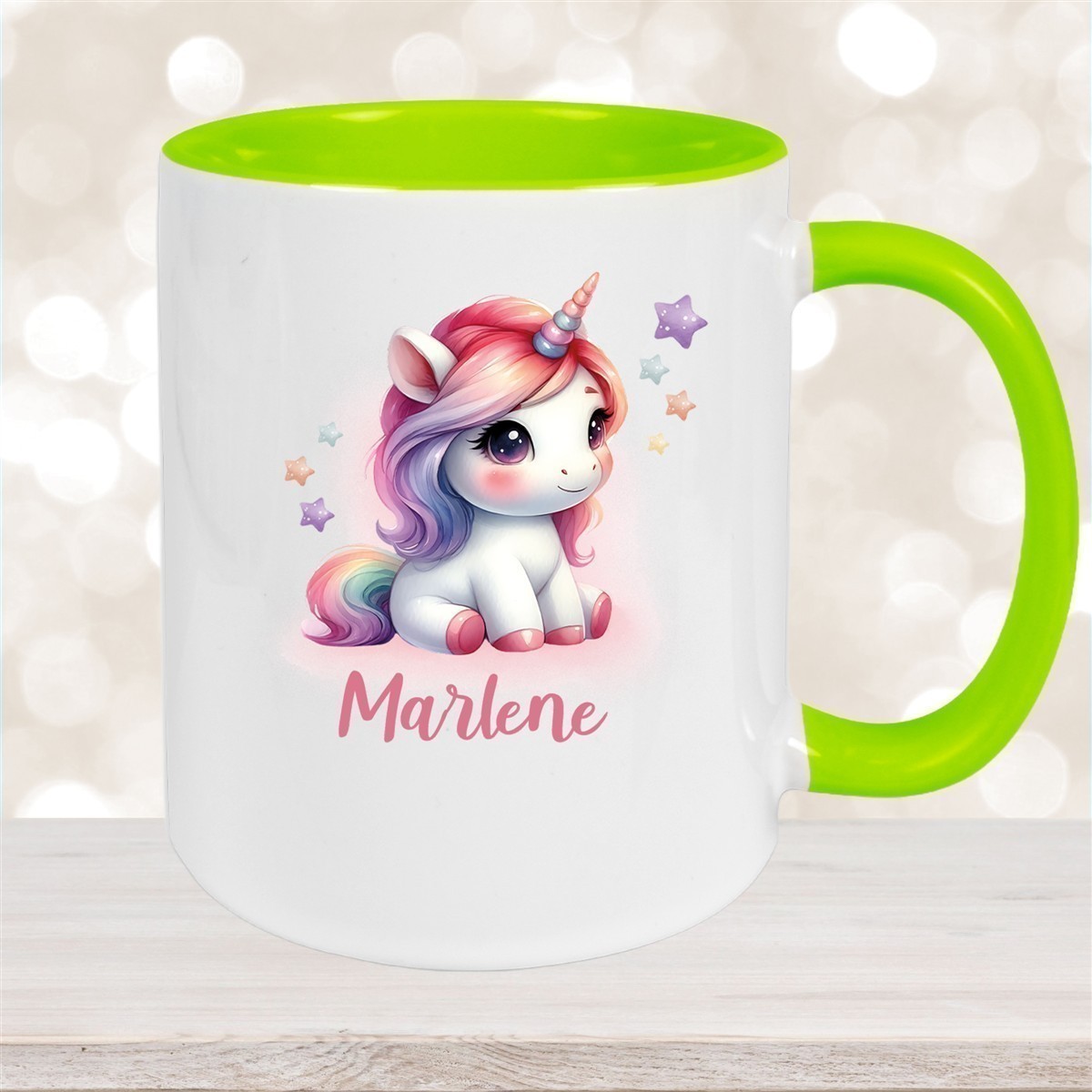Tasse Einhorn #10 Wunschname Keramik Kinderbecher personalisiert versch. Farben
