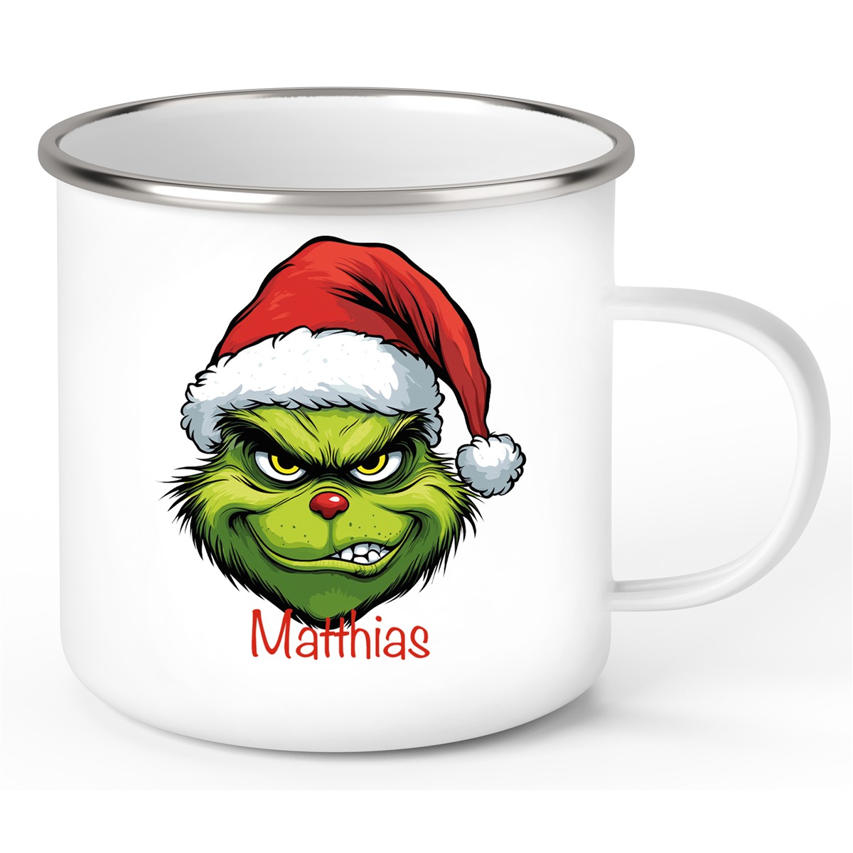 Tasse Wunschname Weihnachten Grinch #9 Emaille