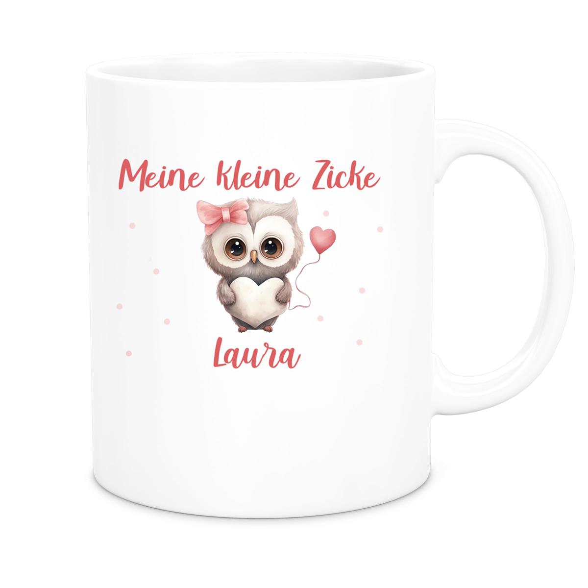 Tasse Liebe - Eule Valentinstag Wunschnamen Keramik personalisiert versch. Farben