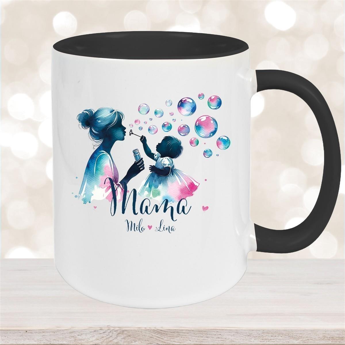 Tasse Muttertag 10 Wunschnamen Keramik Personalisiert versch. Farben