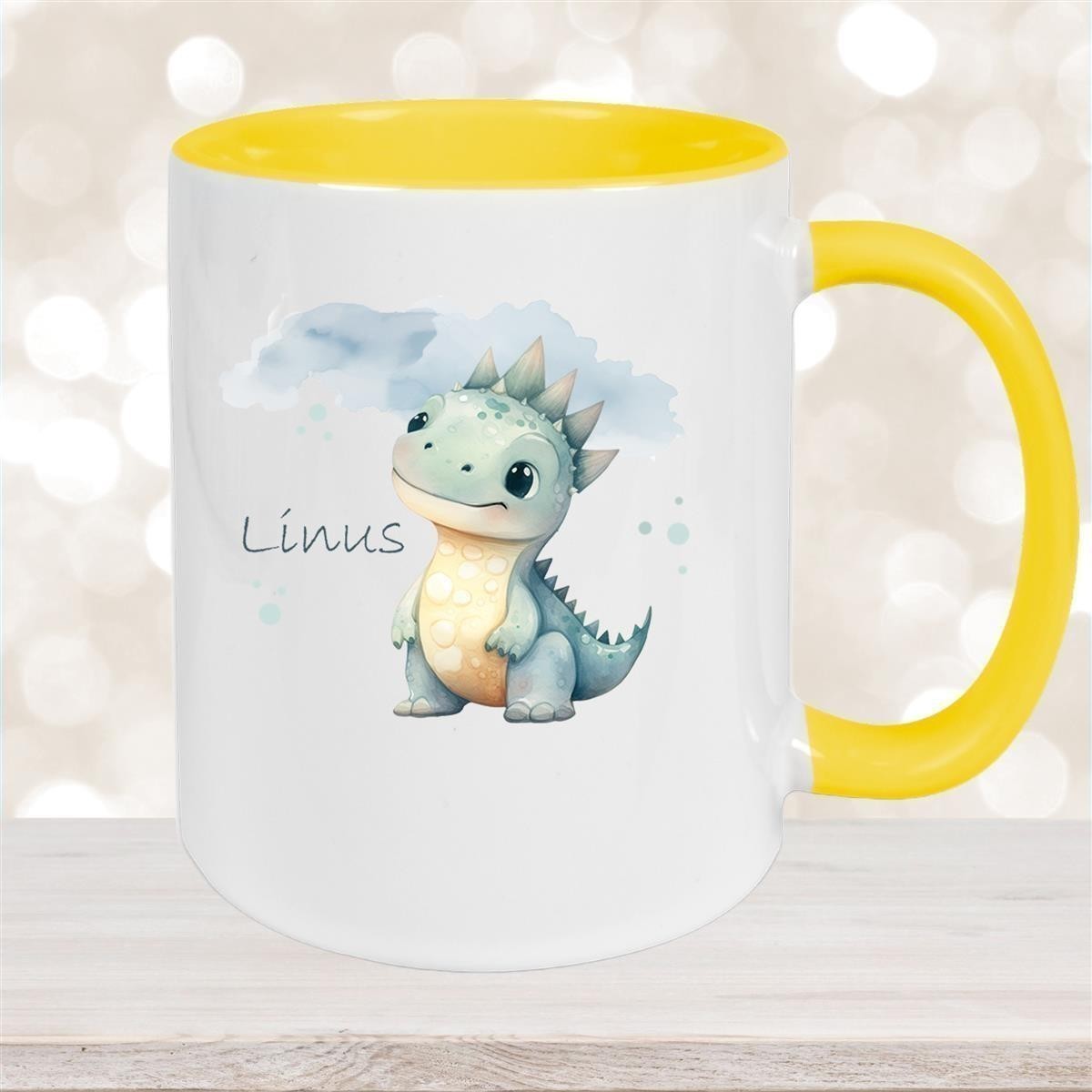 Tasse Dino #15 Wunschname Keramik Kinderbecher Personalisiert versch. Farben
