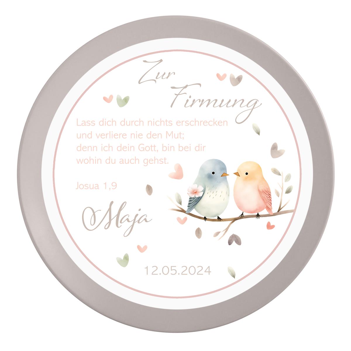 Tortenaufleger Firmung Vögel 1 Name & Datum (20cm)