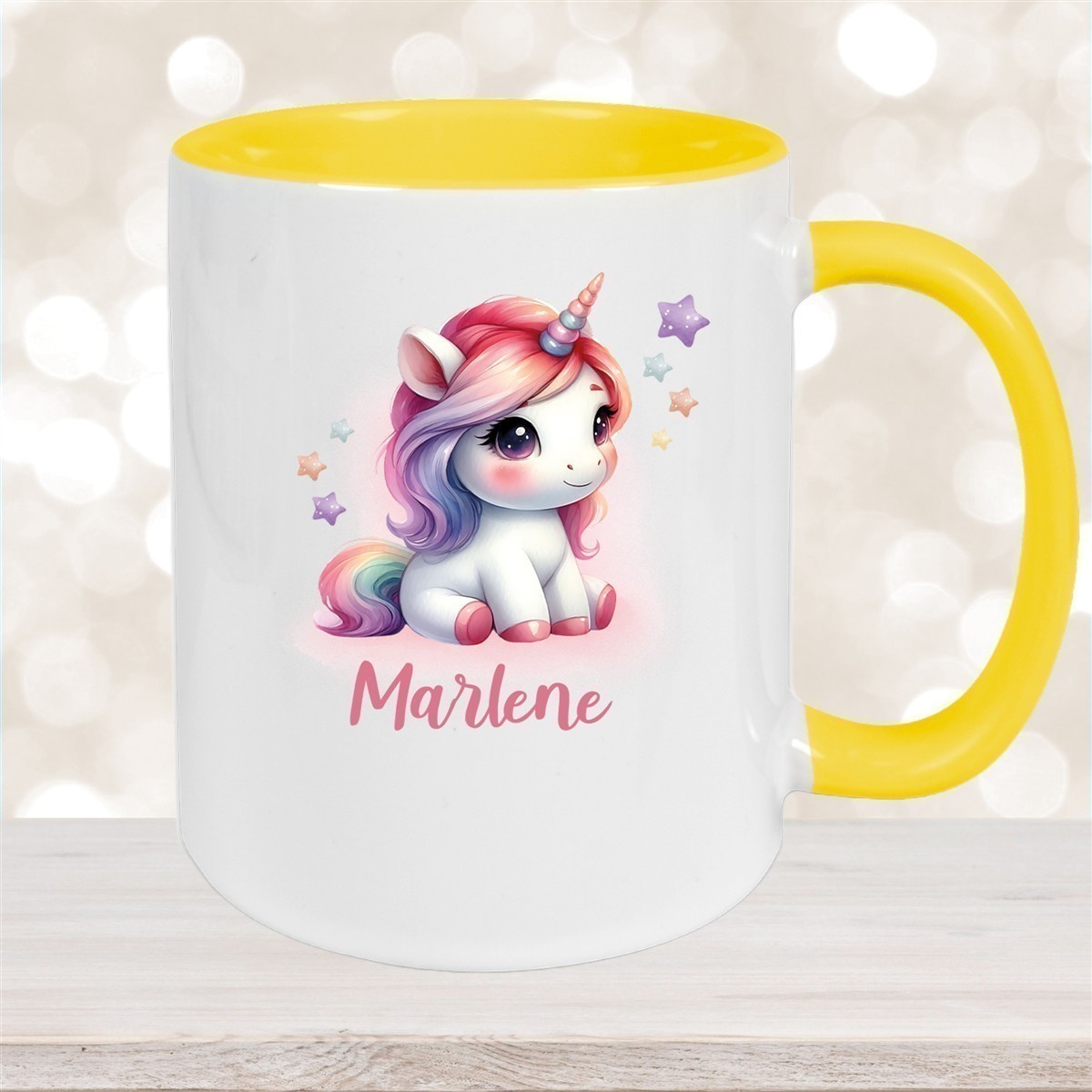 Tasse Einhorn #10 Wunschname Keramik Kinderbecher personalisiert versch. Farben